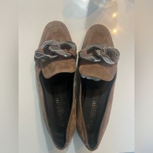 La Canadienne Suede Flats with Buckle Detail